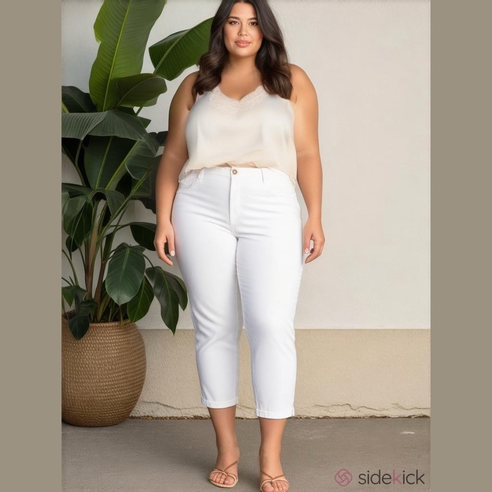 Real Clothes Cotton Pants White Plus Size 22